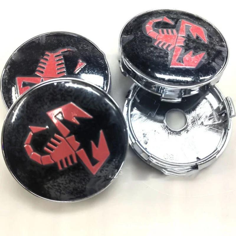 4PCS 60mm Car Wheel Hub Cover Emblem Sticker Accessory For Abarth 500 Tipo FR Panda Argo Freemont Viaggio Bravo Punto Doblo