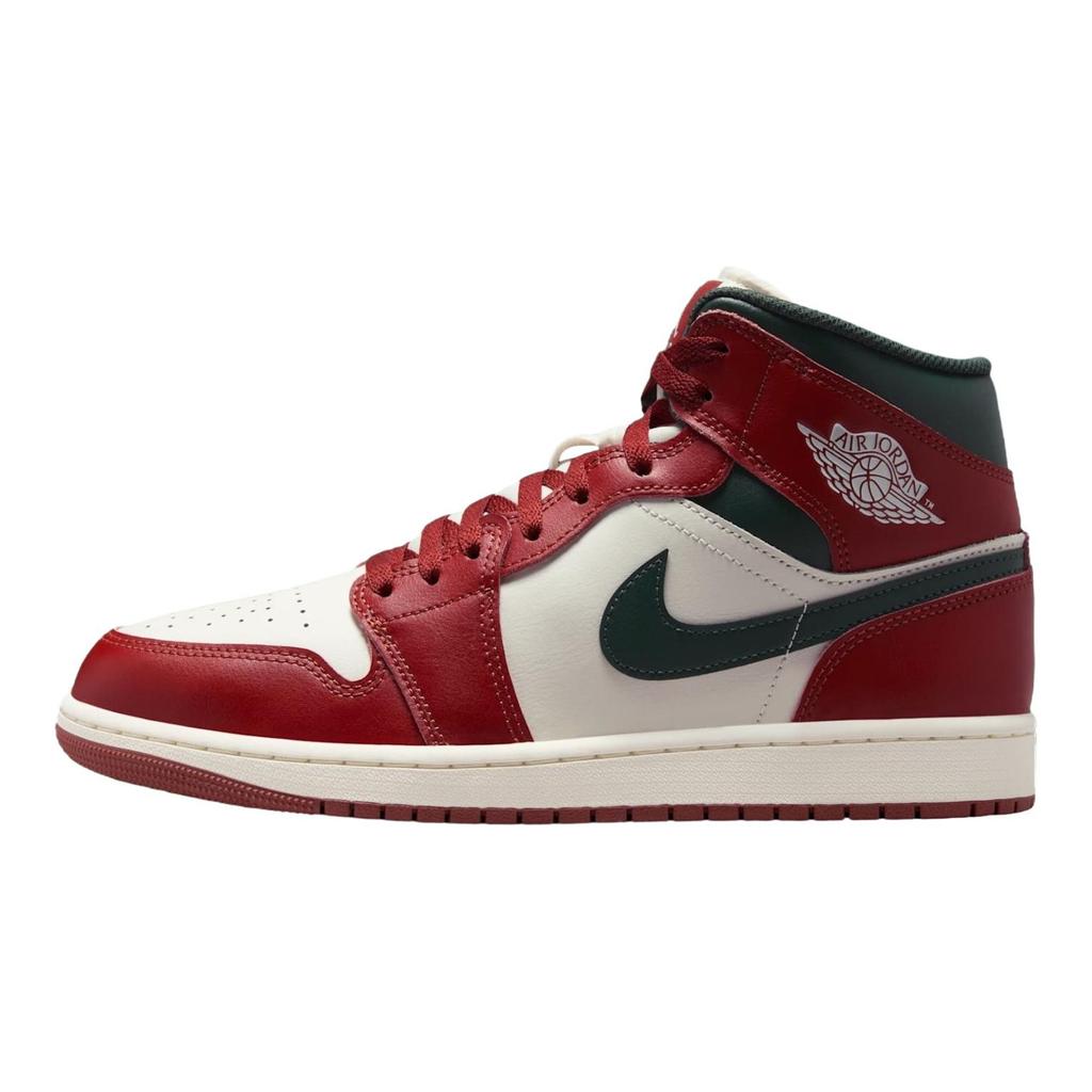 Jordan Air Jordan 1 Mid Высокие Винтажные Баскетбольные Кроссовки Унисекс Красный Белый Jordan DQ8426-105