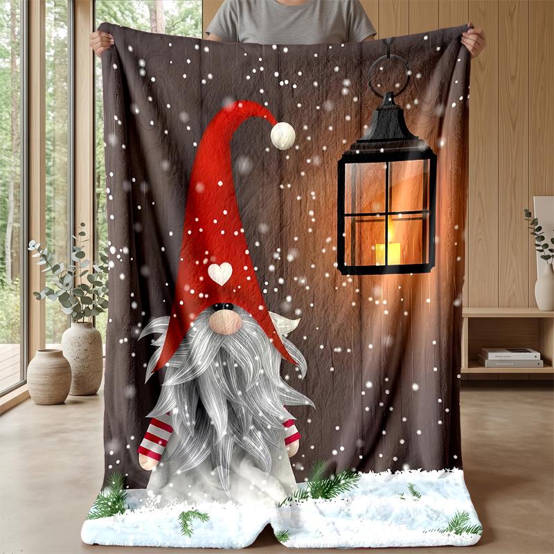 Rainbow Fantasy Gnomes Theme blanket Lightweight Warm Flannel Blanket Decorative Throw Blanket for Home Decoration