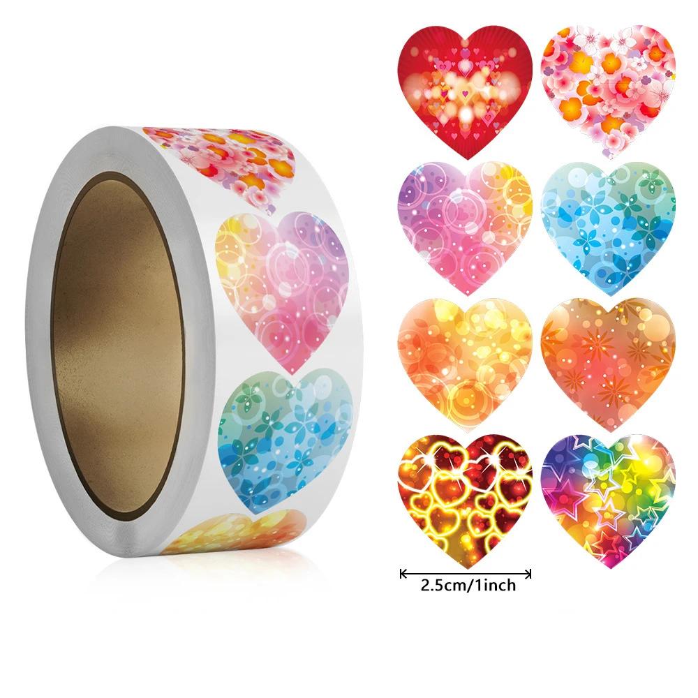500 шт. Красные стикеры-сердечки 1 дюйм ко Дню Святого Валентина, для упаковки выпечки, запечатывания конвертов, декоративные стикеры с любовной тематикой
