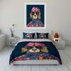 Floral Animal Decor Poster Set Bedding Set with 1 Duvet Cover 2 Pillowcases Single Double King Queen, Gift