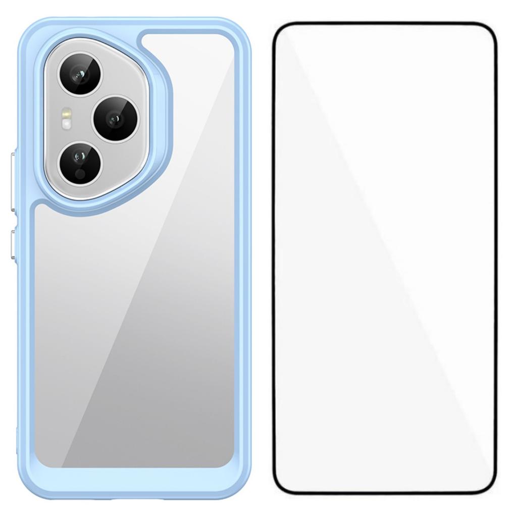 Для Honor 400 Pro 5G (Глобальный) Чехол для телефона WANLONFENG Серия XC TPU Акриловая крышка с закаленным стеклом (Большое отверстие для линзы)