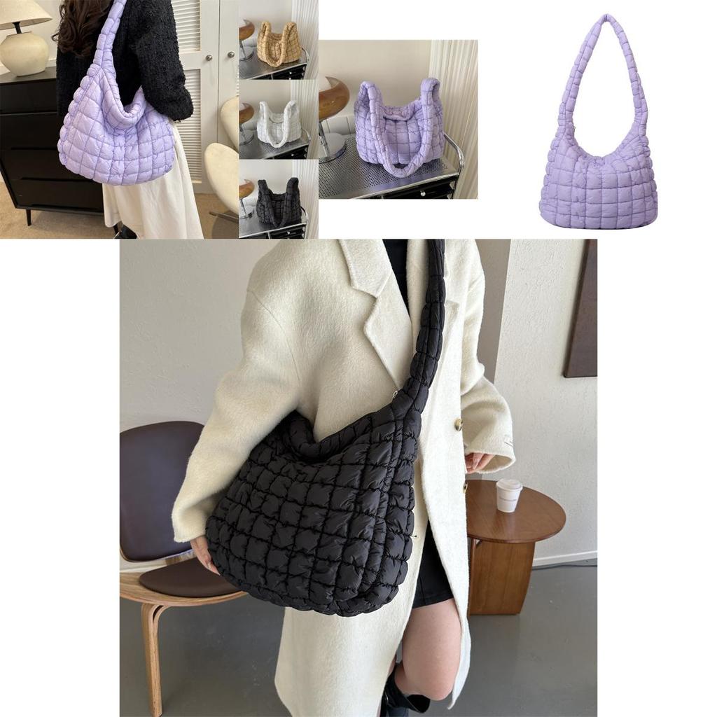 Трендовая большая сумка-тоут «Облако» для женщин в черном, белом, хаки, фиолетовом и зеленом цветах, модный стиль