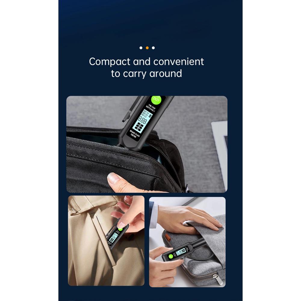 Тестер тормозной жидкости DOT3/DOT4/DOT5.1 Тестер масла Автомобильная тормозная жидкость Масло Мини-тестер Инструмент-детектор Металлический щуп со звуком