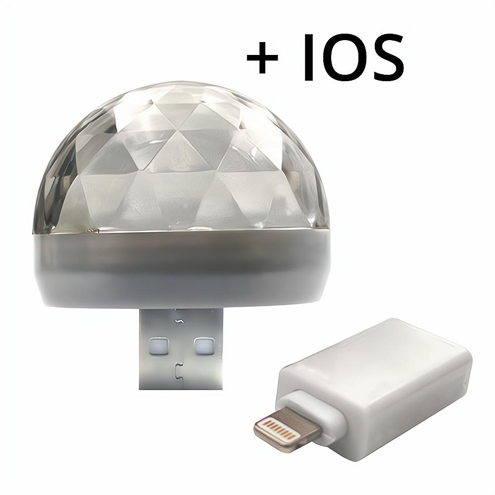Автомобильный USB Ambient Light DJ RGB Mini Красочный музыкальный звуковой свет USB-C Интерфейс Apple Интерфейс Праздничная вечеринка Караоке