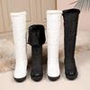 9/Women's Warm Snow Boots Winter New Comfortable Thick Sole Solid Color Large Cotton Boots