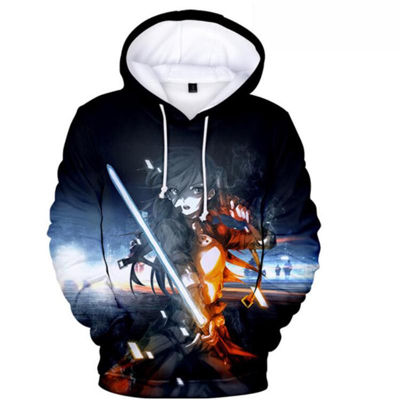 Аниме Sword Art Online 3D Harajuku Толстовка с капюшоном Модный пуловер для мальчиков Осенняя тренировочная толстовка
