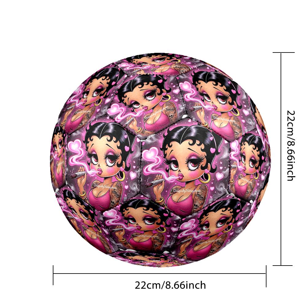 1pc Standard Football Size 5, Soccer Balls, Betty Boop Pattern Soccer Ball, Machine Stitched, Ball for Training & Outdoor Match
