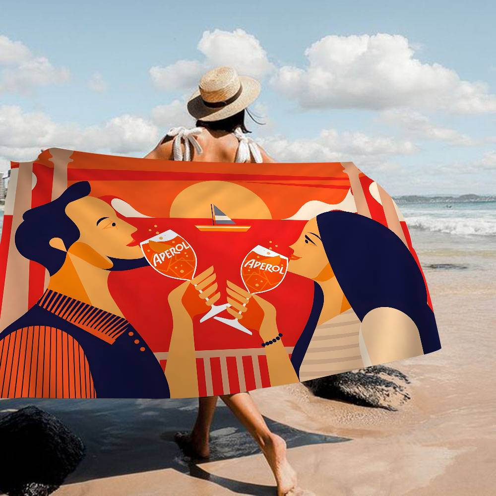 Бренд маленький Мода A-Aperol S-Spritz Аниме Пляжное Полотенце для плавания Мягкая Мочалка Детские Подарки для Детей Путешествия Кемпинг Спортзал