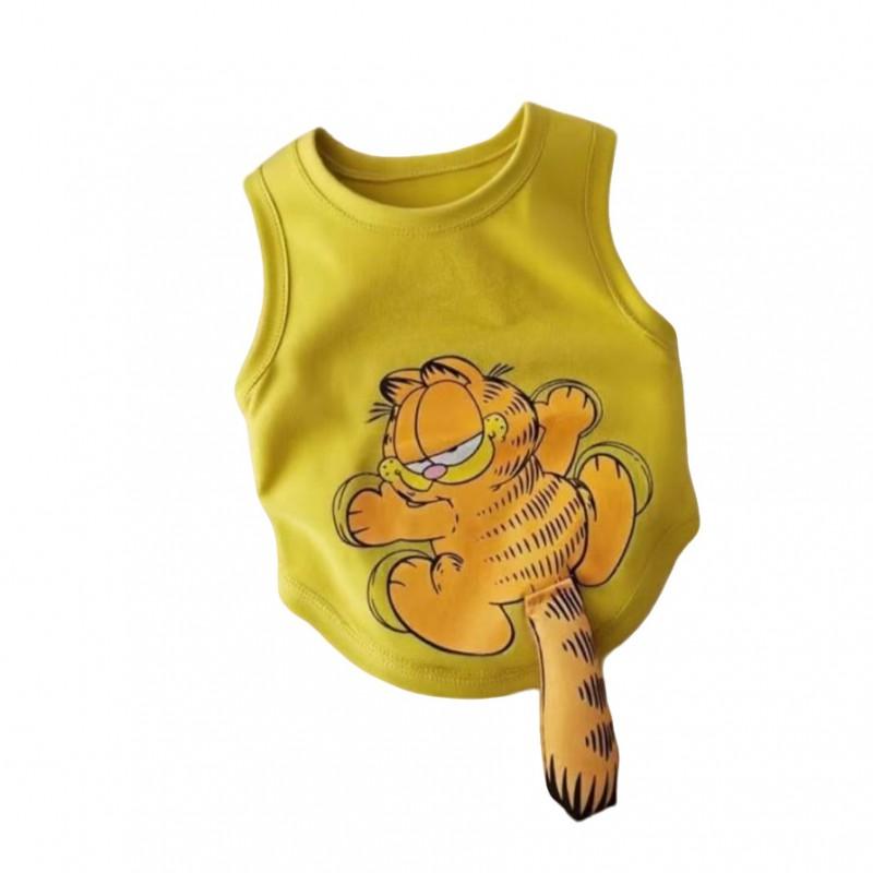 Cute Cartoon Coffee Cat Print Dog Vest Small Breeds Pet Clothing
