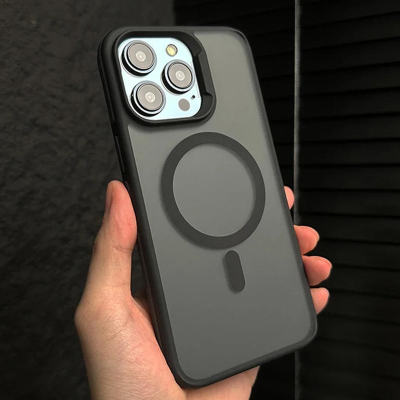 Роскошный матовый полупрозрачный бронированный чехол для iPhone 16 15 14 13 12 11 Pro Max Plus Magsafe Magnetic Wireless Charging Противоударный чехол
