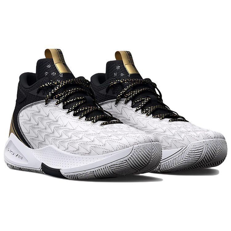 Under Armour Havoc 5 Клон Круглый Носок Шнуровка Амортизирующие Нескользящие Износостойкие Низкие Баскетбольные Кроссовки Унисекс Кроссовки Белый Черный 3025605-100