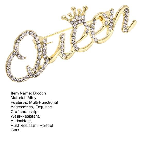 Модная брошь в форме королевы со стразами, булавки для женщин, роскошная Корона, корсаж, вечерние свадебные подарки, аксессуары для одежды