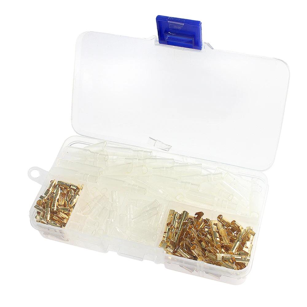 120 шт./компл. 3,5 мм Штекер/Гнездо Латунный Клеммный Разъем Пуля Комплект Штекер Гнездо Обжимные Автомобильные Штырьки для Автомобильной Электропроводки