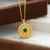 Gold  Reversible Tathagata Baby Pendant | Gilt Sitting Buddha with  Rotating Halo, Chiseled Lotus Pedestal