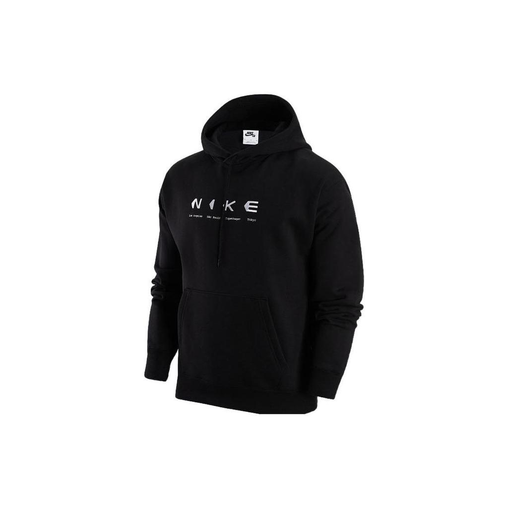 Nike Толстовка с капюшоном и принтом логотипа алфавита Топы унисекс Черный DV9047-010