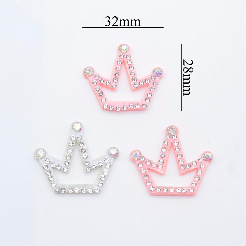 20 шт. 32*28 мм, корона, аппликации со стразами для рукоделия, наклейки на нашивки для скрапбукинга, головные уборы, заколки для волос, аксессуары для декора с бантом