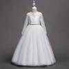 Girls Princess Dress Long Sleeve Lace Wedding Dress Mopping Dress