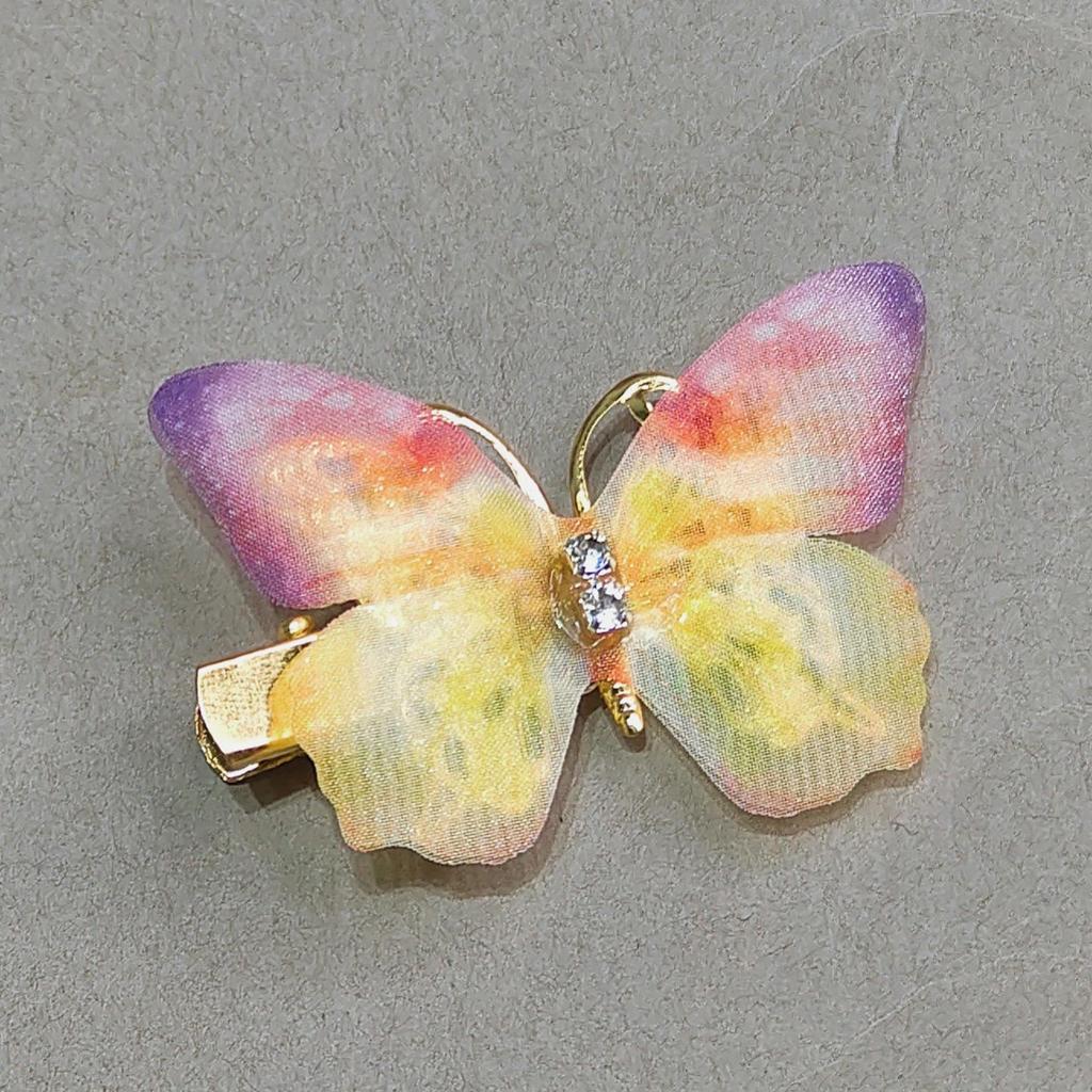 Градиентная заколка-бабочка для детей - симпатичная заколка-уточка из сетки и сплава, идеально подходит для стилей ханьфу и феи