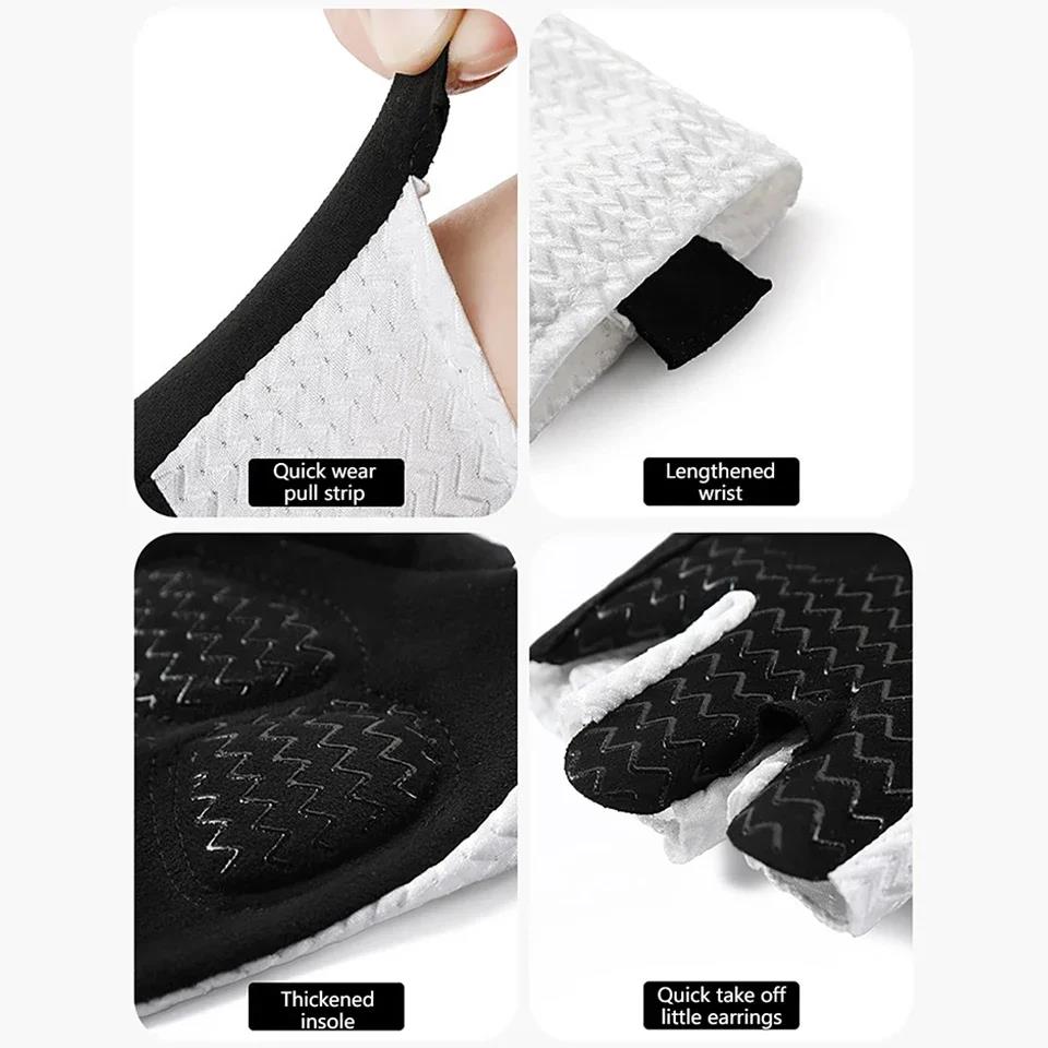1Pair M/L/XL Summer Breathable Half Finger Cycling Gloves Ultralight Road Bike Gloves Anti-Slip Silicone Pad Cooling Sport Gear 6