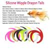 Bimoo 6pcs Fly Fishing Stimulator Silicone Wiggle Dragon Tails Fly Tying Material Pike Bass Saltwater Streamer Fishing Lures