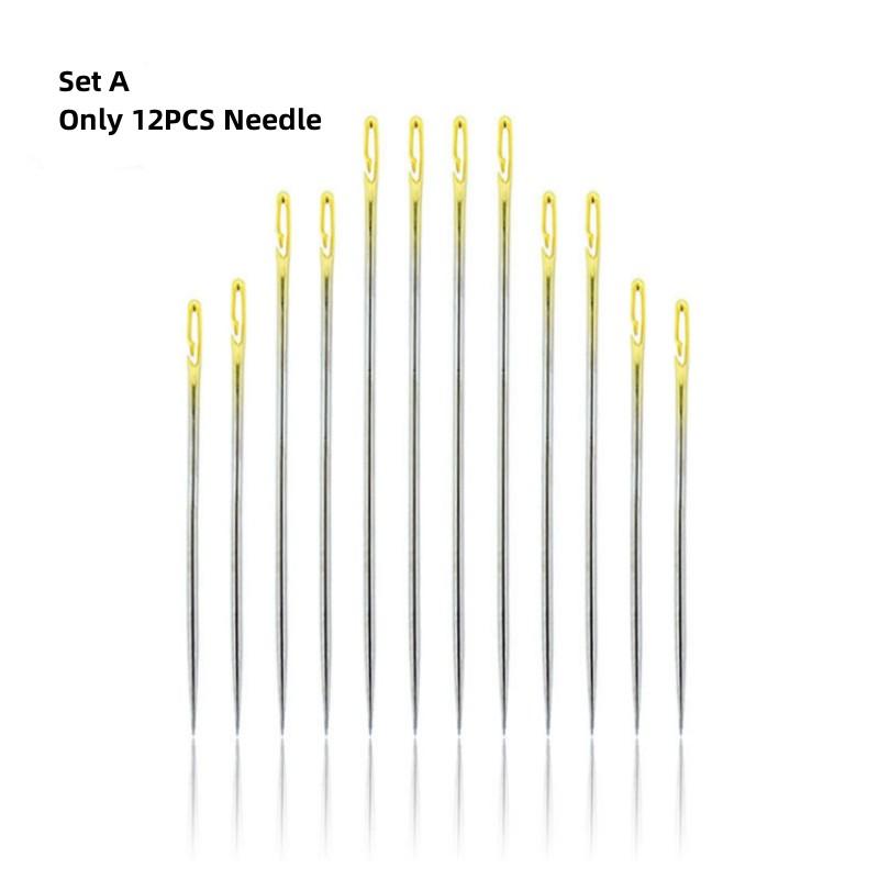 12/36 шт. Швейные иглы разных размеров с боковым ушком из нержавеющей стали для штопки, шитья, бытовые ручные инструменты, швейные инструменты и аксессуары