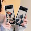 Anime Chainsaw Man Luxury Case For Samsung Galaxy Z Flip 3 4 5G Funda Z Flip3 Clear PC Hard Shockproof Back Phone Coque Shell
