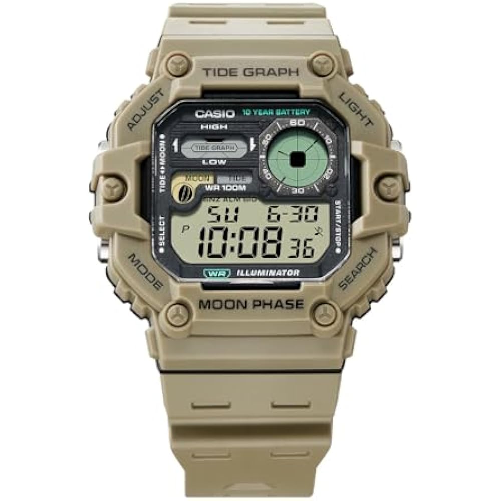 Casio WS-1700H-5AVDF Tide Chart Watch Brown Unico Strap