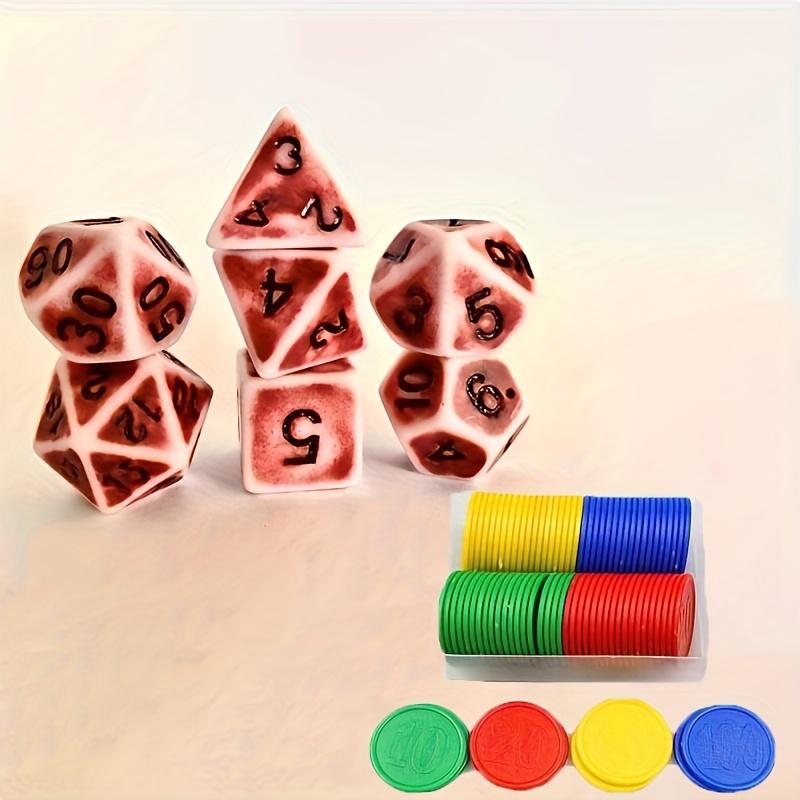 Красочный набор игральных костей с 50 круглыми игровыми реквизитами в стиле ретро для настольных игр