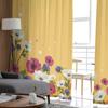 Тюлевые шторы с цветочным желтым фоном для гостиной, кухни, спальни, прозрачный тюль для кафе, отеля, современный домашний декор