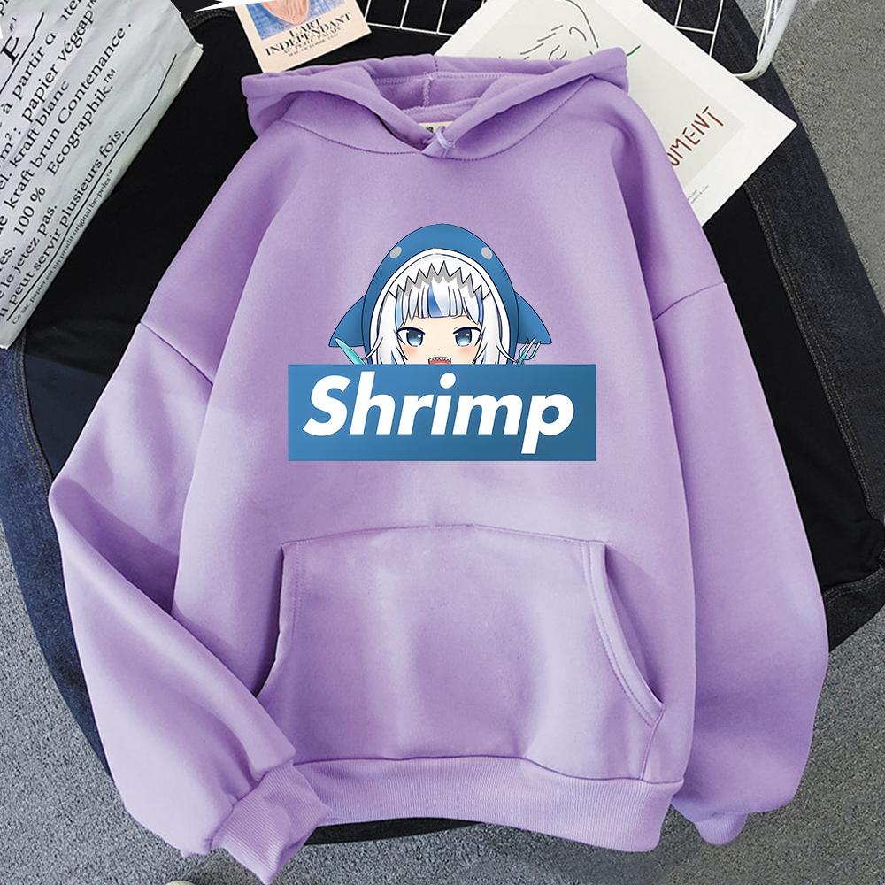 Funny Hololive Gawr Gura Graphic Hoodie 2022 Fashion Harajuku Sweatshirts Kawaii Clothes Casual Long Sleeve Pullover Lounge Wear