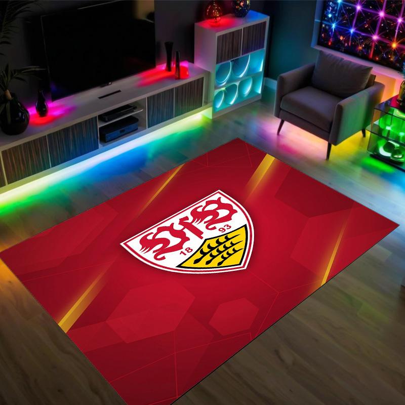 VfB Stuttgart Design Crystal Velvet Carpet Cozy Non?Slip Printed Rug For Bedroom Living Room Entrance