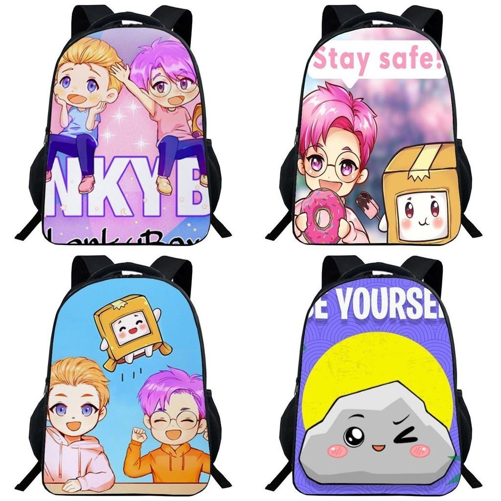 Large Lankybox Backpack Cartoon Bookbag For Students Featuring Practical Storage And Fashionable Patterns
