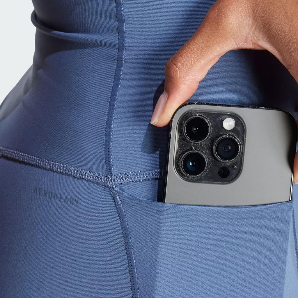 Adidas Леггинсы женские Optime Luxe 7/8 серо-голубые IR8252