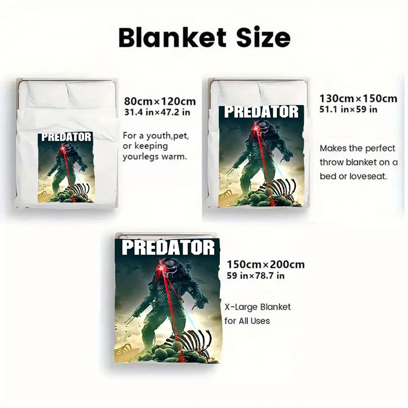 Predator 2D Flat Pattern Flannel Blanket High quality All Seasons Warmth and Comfort Perfect for Christmas Gifts.SMT0917043