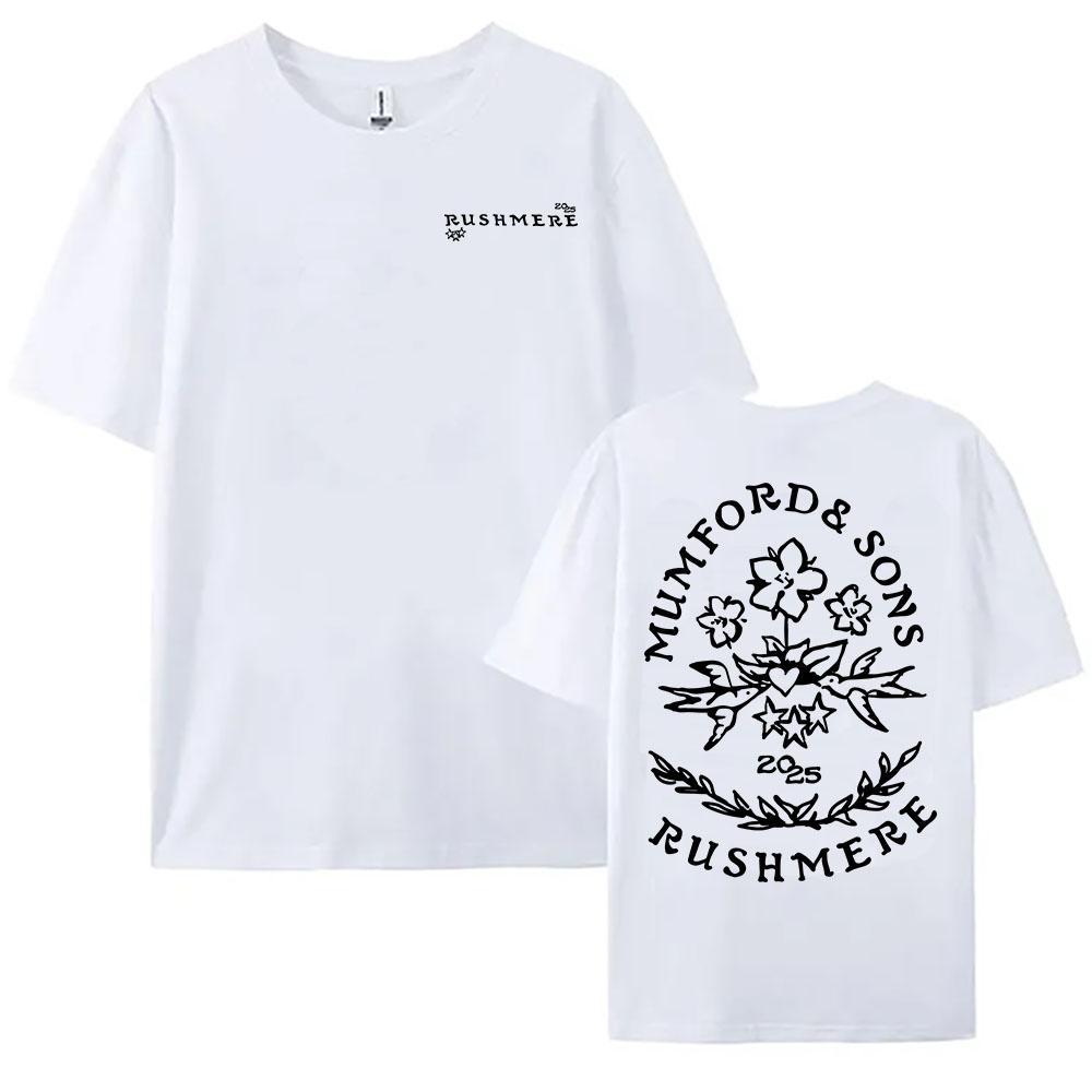 Мужская и женская футболка с цветочным графическим принтом 'Rushmere' 2025 от Mumford & Sons