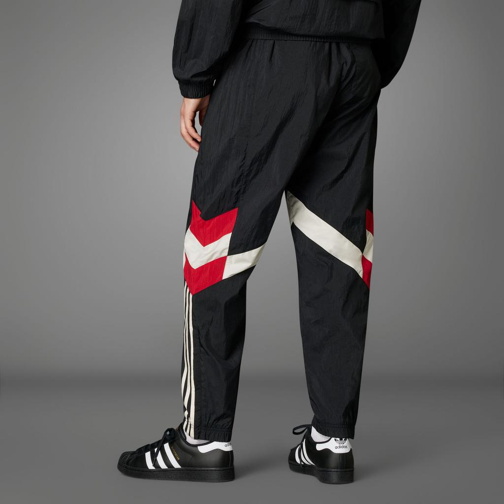 adidas Оригинальные спортивные брюки SS24 Manchester United Track Series Retro на шнуровке с цветными блоками, повседневные трикотажные брюки для мужчин, черные IS6527