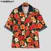 Летние мужские рубашки поло с коротким рукавом, с цветочным принтом, сшивные, повседневные, оверсайз, гавайские