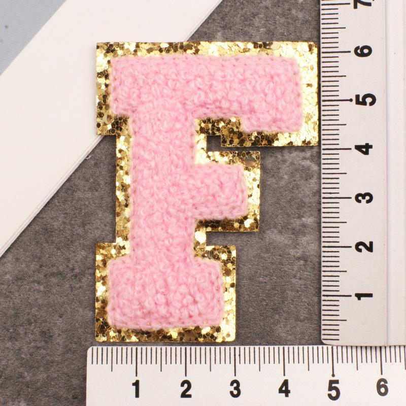 Алфавит 26 букв блестки синель для одежды сумки куртка розовый швейные принадлежности декор