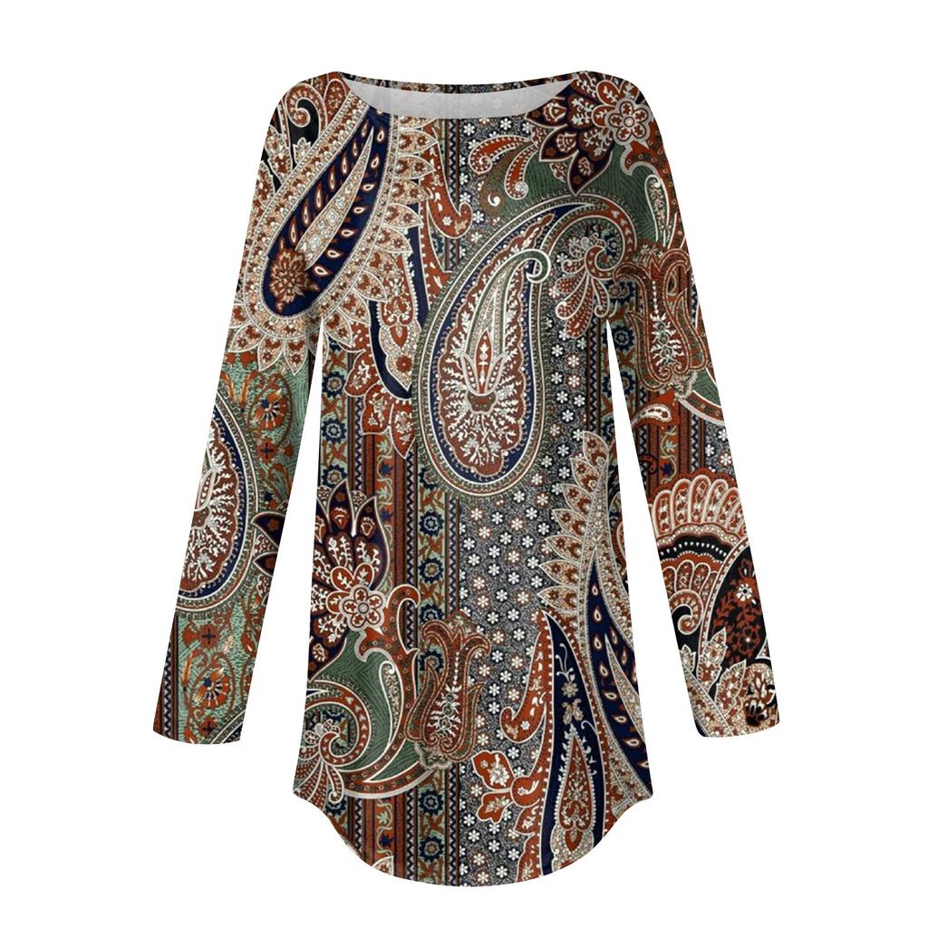 Футболки для женщин, осенний повседневный модный топ с длинным рукавом, пуловер с принтом, топ