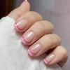 Press On Nails Rose Fake Nails Squoval Glue On Nails Glossy Acrylic False Nail Full Cover Stick On Nails for Womens