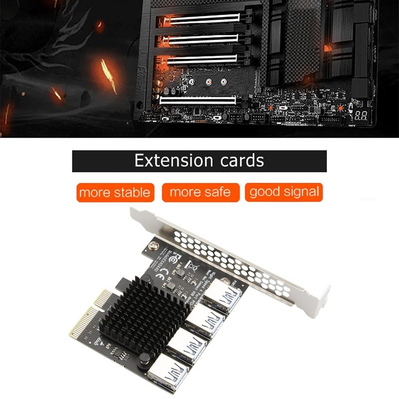 20 Гбит/с PCI-E 4X 1 к 4 USB 3.0 r для майнинга Майнер Множитель Карта расширения Настольный компьютер Адаптер-расширитель