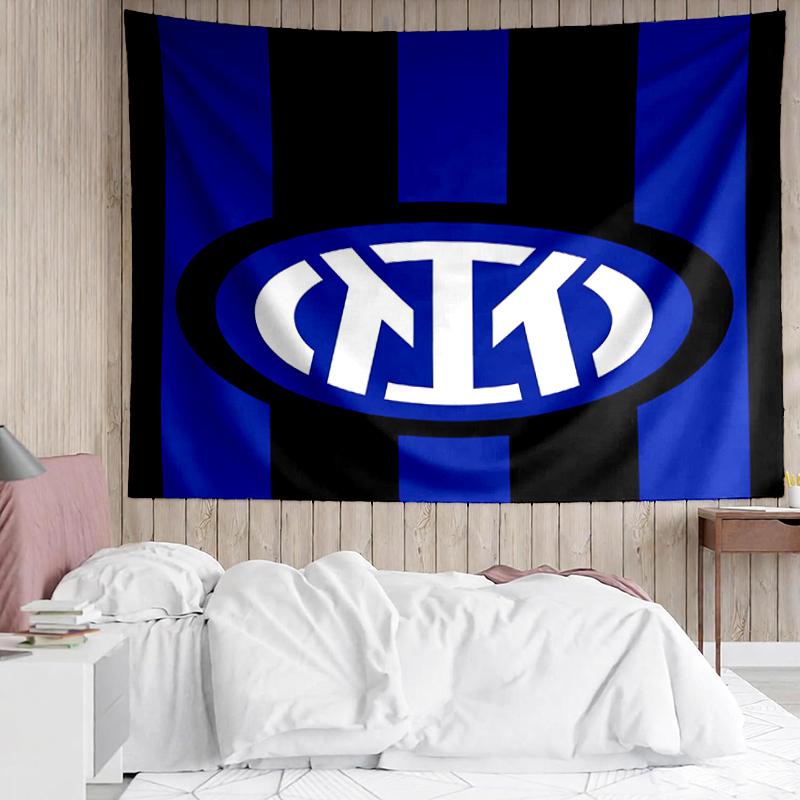 Inter-Milan Print Tapestry, Backdrop, Easy Setup, Ideal for Bedroom, Office & Living Room, with Aesthetic Wall Hanging Decor.