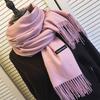 Women Men Pure Color Pashmina Wool Cashmere Scarf Shawl Unisex Accessories