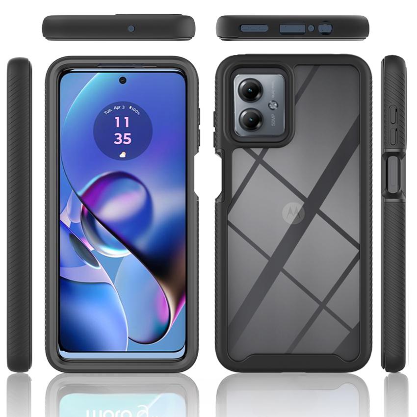 Чехол с полной защитой на 360 градусов для Moto G14 G54 G84 G24 G04 G04s E14 Funda Прозрачный чехол с защитой экрана Противоударный чехол для телефона
