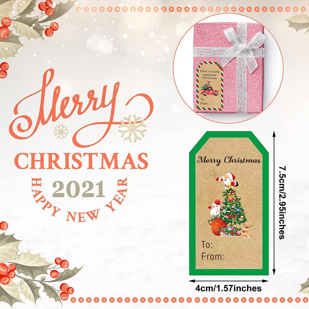 Пакет рулонов из 300 наклеек Рождественское праздничное украшение Серия подарков Самоклеящиеся наклейки и этикетки