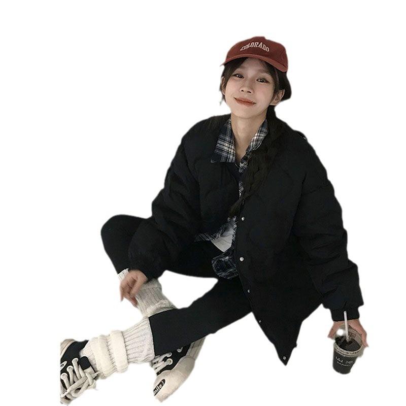 Куртка женская с овечьим ромбом из хлопка, зима 2024, новая свободная маленькая куртка-стеганая куртка для студентов