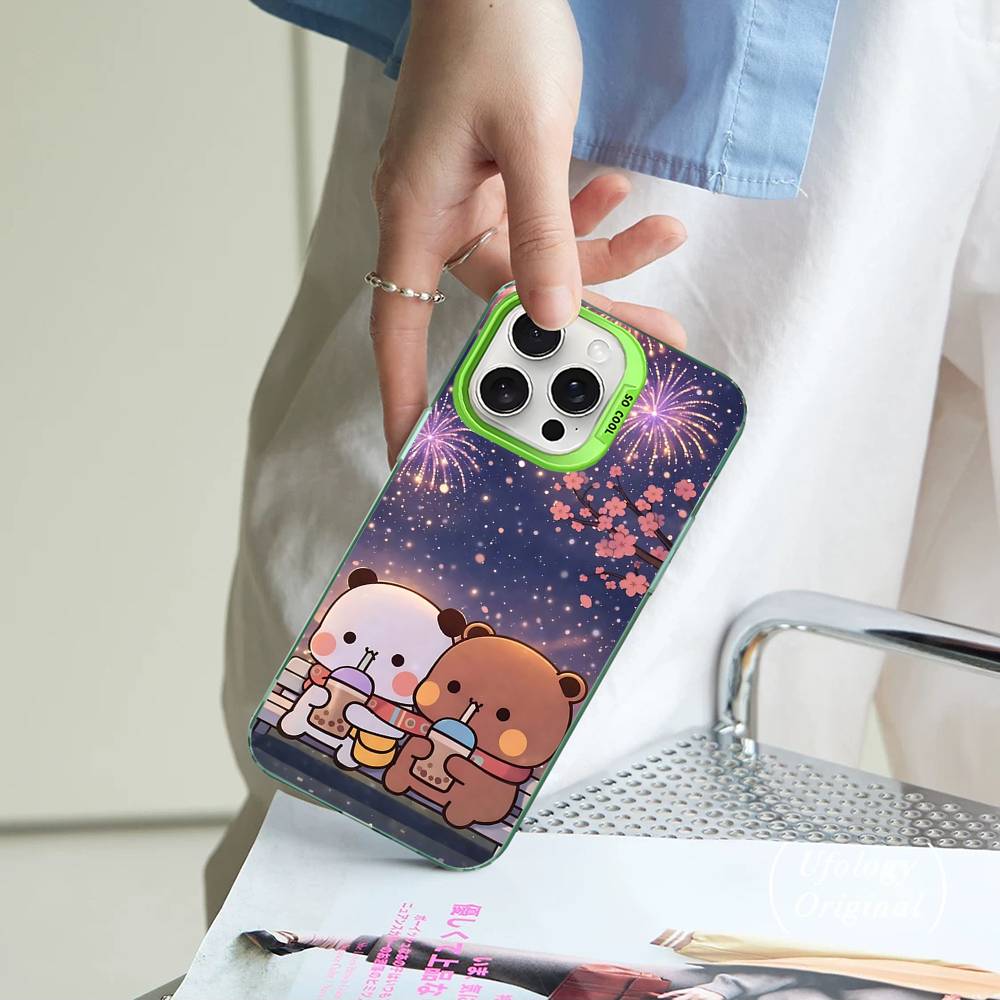 Милый Bubu Dudu Для IPhone 11 12 13 14 15 16 17 Pro Max Plus Красочный Черный Матовый Чехол для Телефона