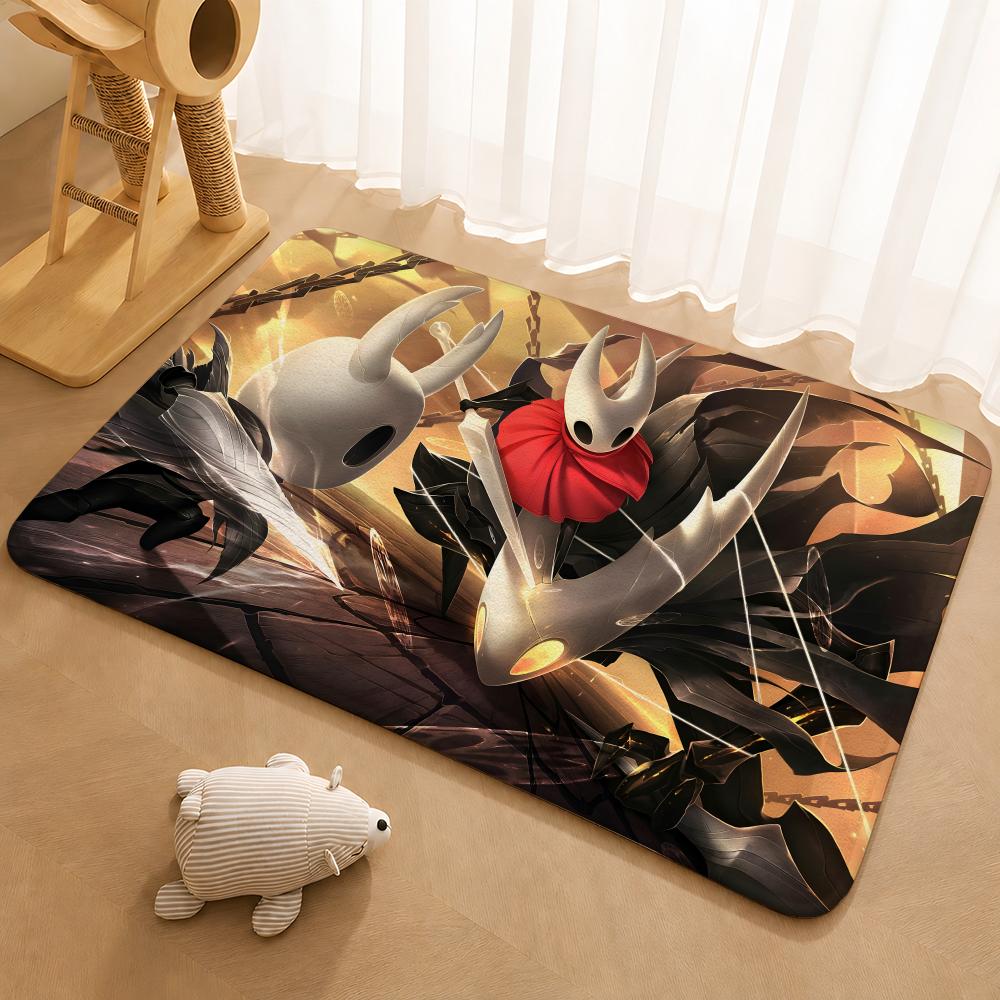 H-Hollow K-Knight Floor Mat Floor Mat Soft Flannel Non-Slip Door Rug for Living Room