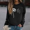 Женская модная повседневная толстовка с длинным рукавом и круглым вырезом с принтом